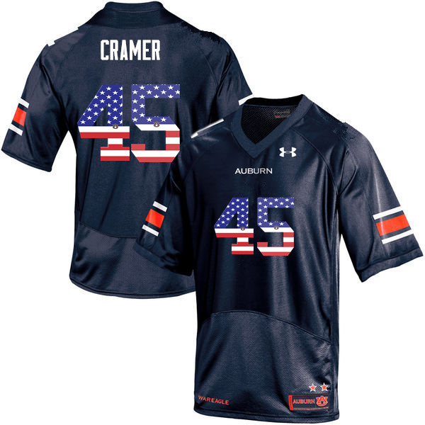 Men #45 Chase Cramer Auburn Tigers USA Flag Fashion College Football Jerseys-Navy - Click Image to Close